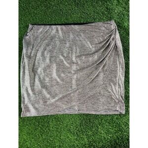 Torrid Skirt Womens 3 Silver Metallic Tulip Short Pull On Lined Stretch Party